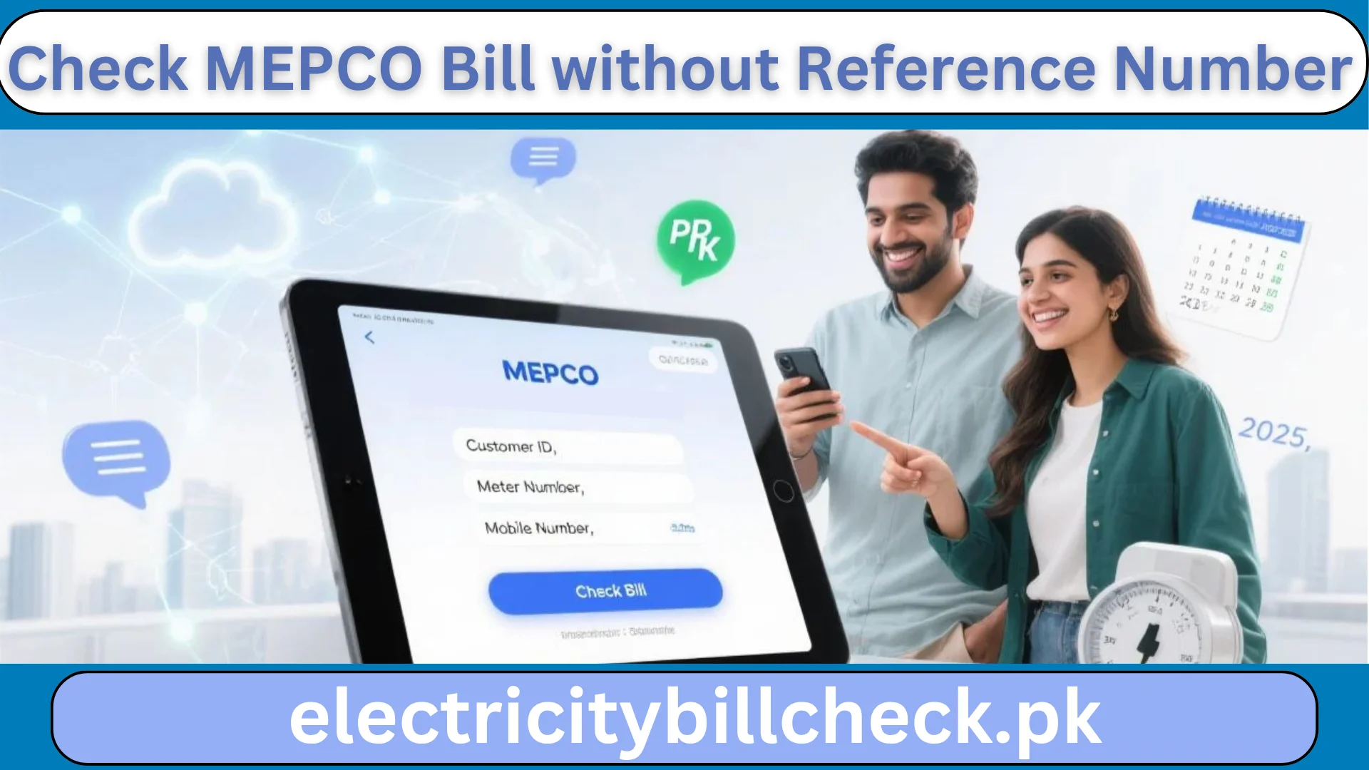 MEPCO Bill without Reference Number image