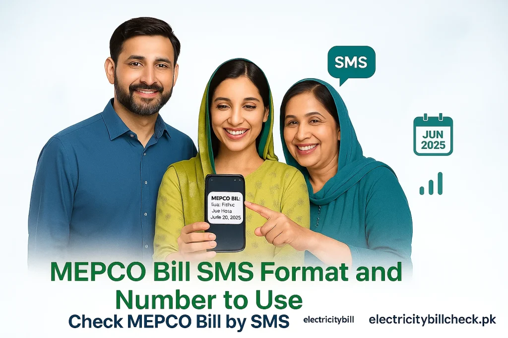 Check MEPCO Bill by SMS image