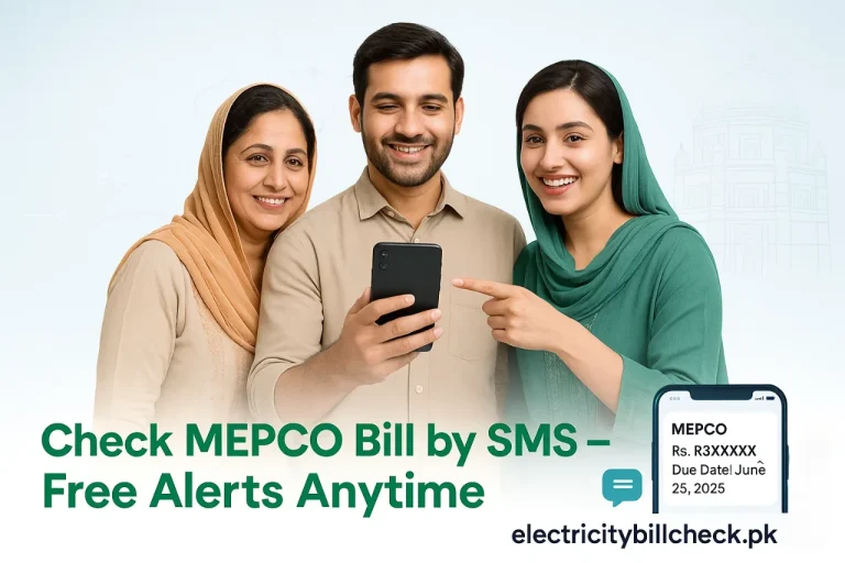 Check MEPCO Bill by SMS image