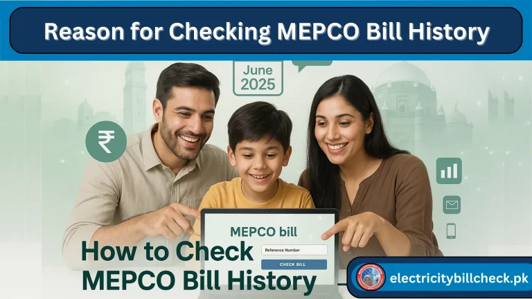 Reason for Checking MEPCO Bill History image