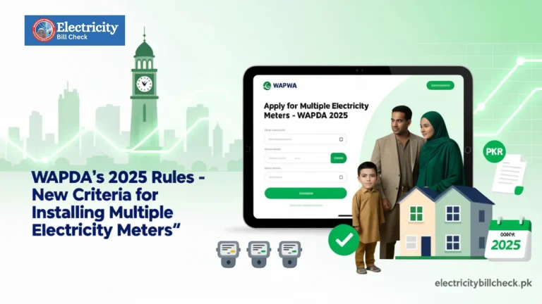 WAPDA Multiple Electricity Meters application guidelines