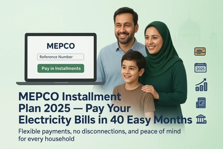 MEPCO Installment Plan 2025: Pay Bills in 40 Months