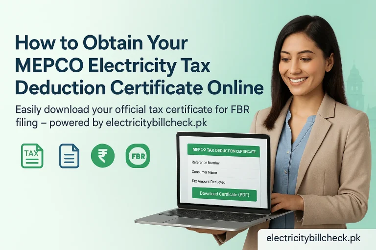 How to Obtain MEPCO Electricity Tax IMAGE